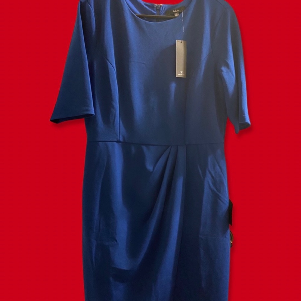 Lulu’sDressXL,NWT,RoyalBlue BodyconLightweight stretch knit fabric/wrap skirt
